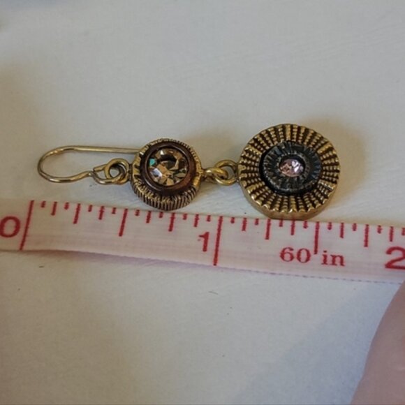 Patricia Locke Brooch And Earrings Gold Tone Swarovski Crystal Set 2" Br… - Picture 9 of 9